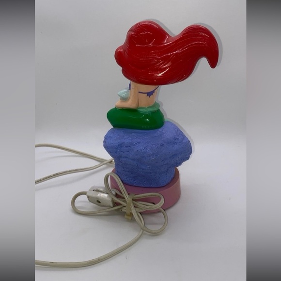 Vintage The Little Mermaid Night Light Lamp, Disney's Ariel Light Up Figure 9” - Picture 6 of 10